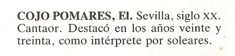 Cojo de Pomares. flamencopizarra.com